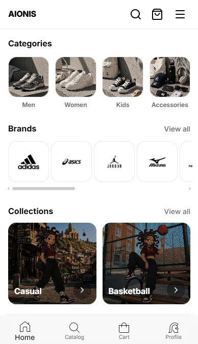 AIONIS fashion and sneakers project materials in Georgia